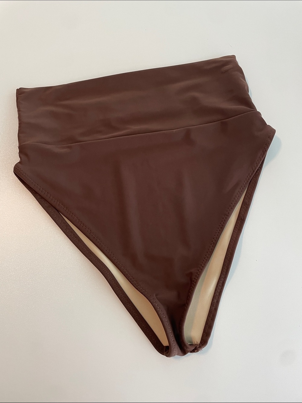 High-Waist Women’s Bikini Bottoms in Chocolate Brown
